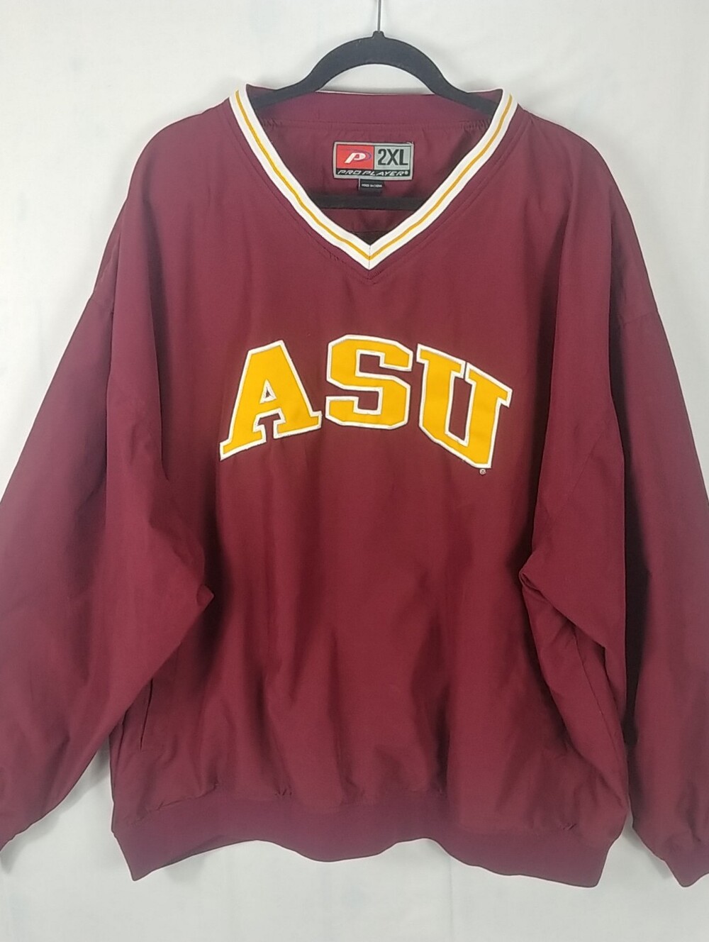 Pro Player ASU Sundevils Vneck Pullover Men 2XL Burgundy Yellow Pouch Pocket Vgt